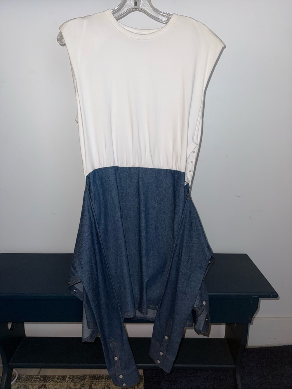 Veronica Beard Clayton Minidress with Chambray Tie-Front Skirt Size S - Picture 3 of 12